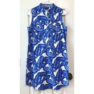 **SOLD** 🎉HP🎉Vineyard Vines Blue Banana Leaf Print Dress